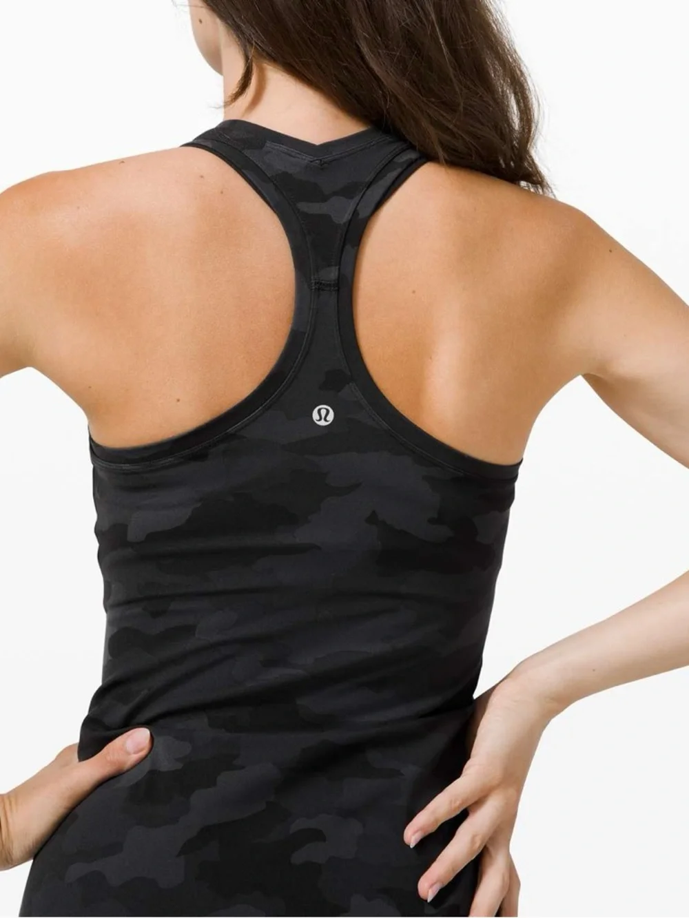 lululemon athletica Black and Dark Gray Camo Tank Top